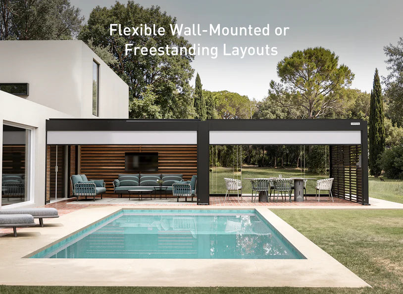FlexPatio POWER+ PRO Gen 2 Motorized Pergola (Wall-Mounted)