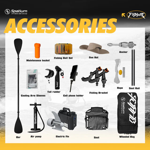 FishBone Basic Electric Drive Set – Inflatable Fishing Board with IFUNGOO Y2B1 Motor