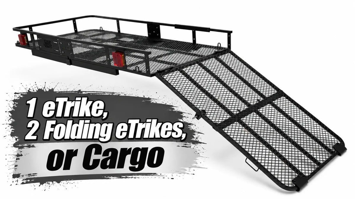 eTrike Hitch Rack - PRO HD 34-75 | 200 lb Platform Carrier with Full-Width Ramp