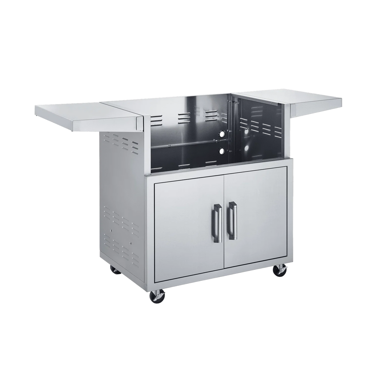 Broilmaster 34-Inch Stainless Steel Grill Cart with Fold-Down Shelves