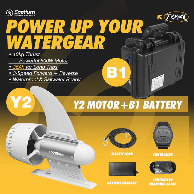 FishBone Basic Electric Drive Set – Inflatable Fishing Board with IFUNGOO Y2B1 Motor