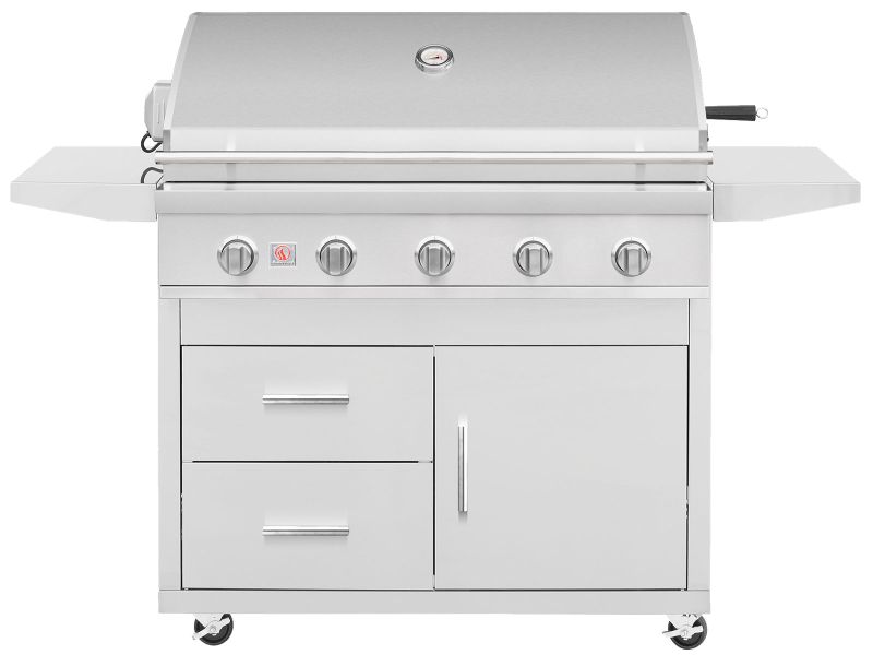 Summerset Sizzler 40-Inch 5-Burner Gas Grill with Deluxe Cart