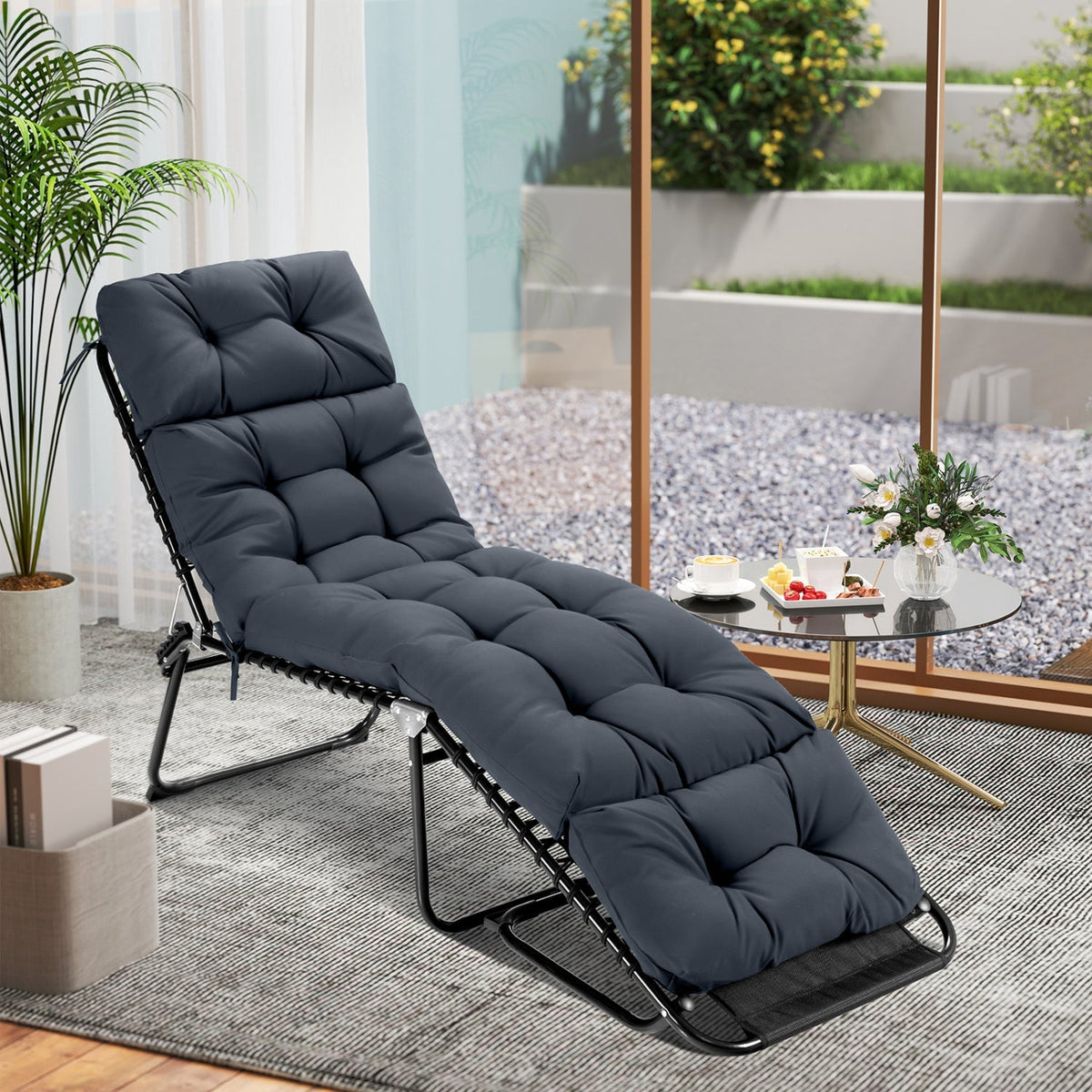 Set of 2 Outdoor Chaise Lounge Cushions – 73 x 22 in High-Back Cushions