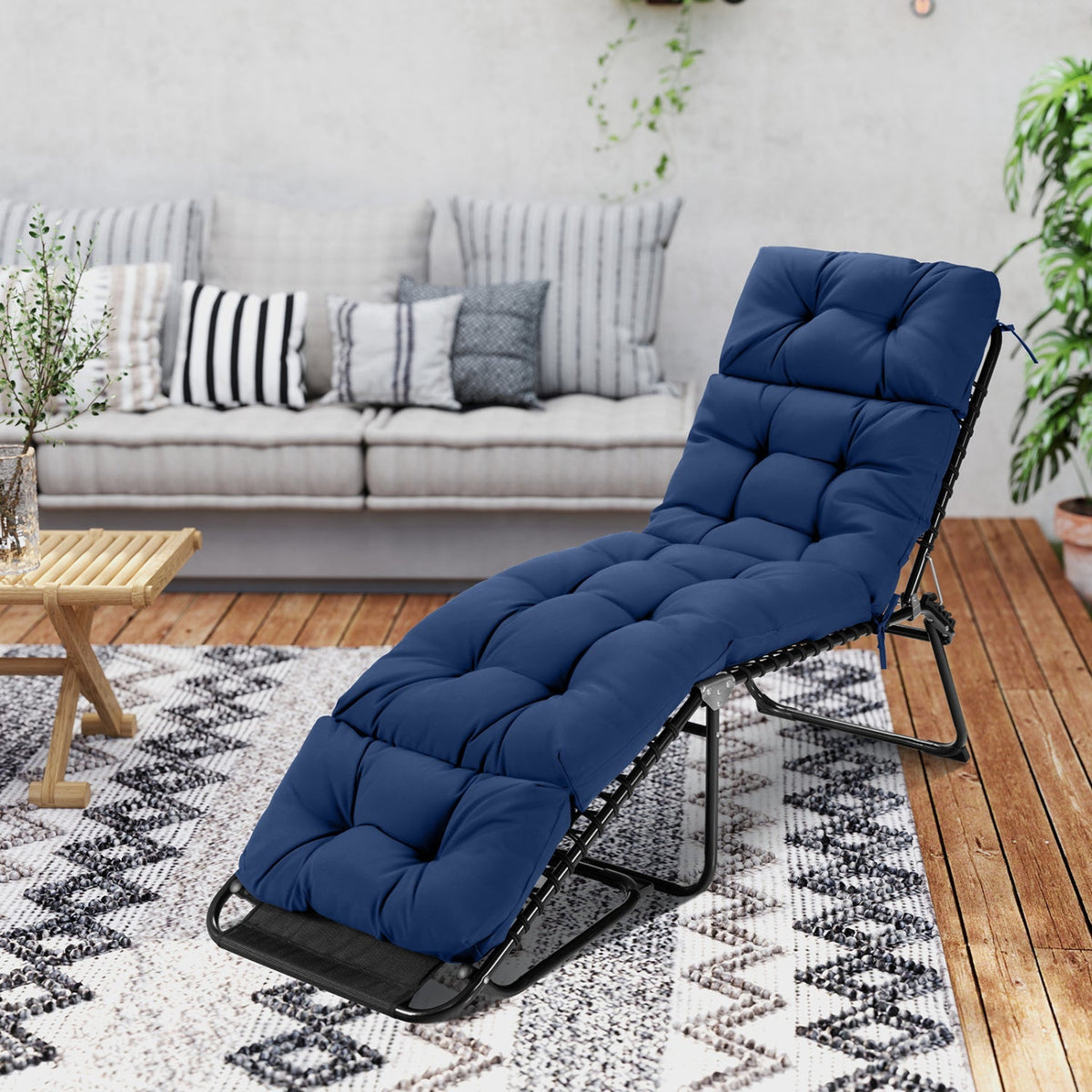 Set of 2 Outdoor Chaise Lounge Cushions – 73 x 22 in High-Back Cushions