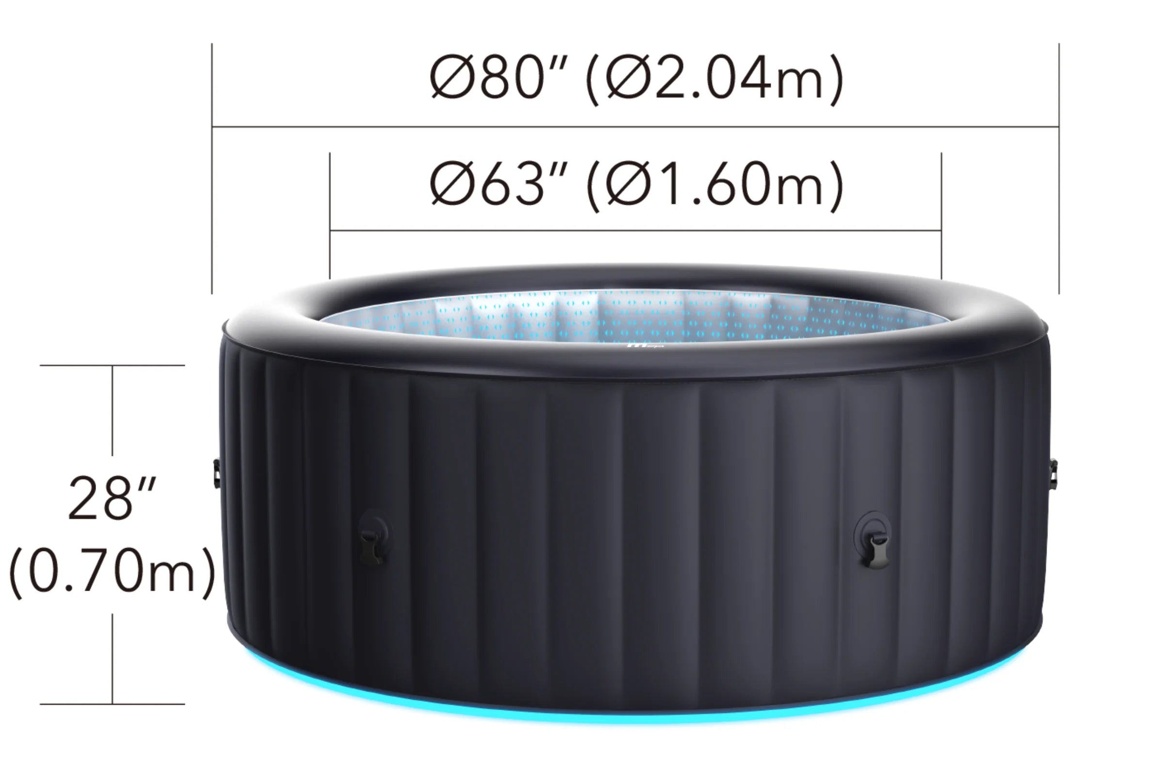 MSPA | AURORA | Urban Series | Inflatable Hot Tub & Spa | Light up the night | Upto 6 Person