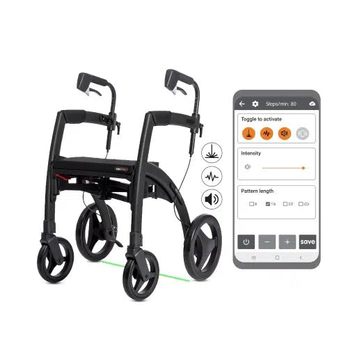 Rollz Motion Rhythm Parkinson's Rollator Walker with Adjustable Cues