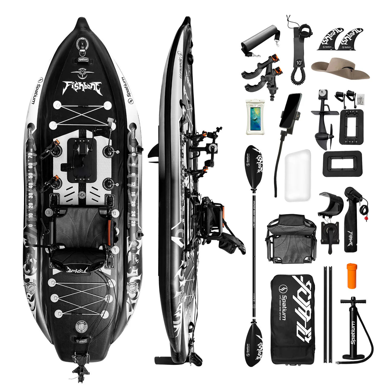 FishBone- Premium Inflatable Pedal Drive Board for Fishing