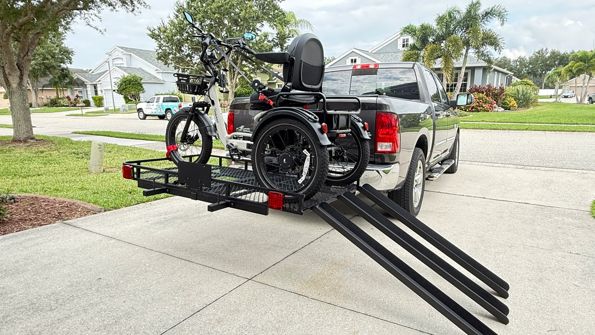 eTrike Hitch Rack - PRO HD 36-70 | 200 lb Platform Carrier with 3 Detachable Ramps