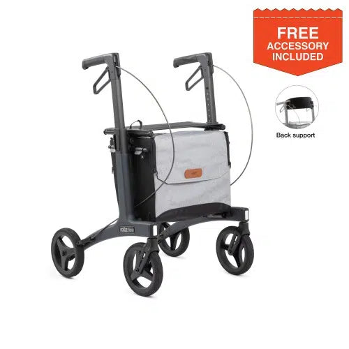 Rollz Flow Lightweight Aluminum Rollator Walker with Seat