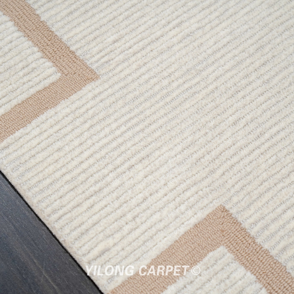 Hand Tufted Wool Carpet Beige Modern Design Carpet 6.56x9.84ft
