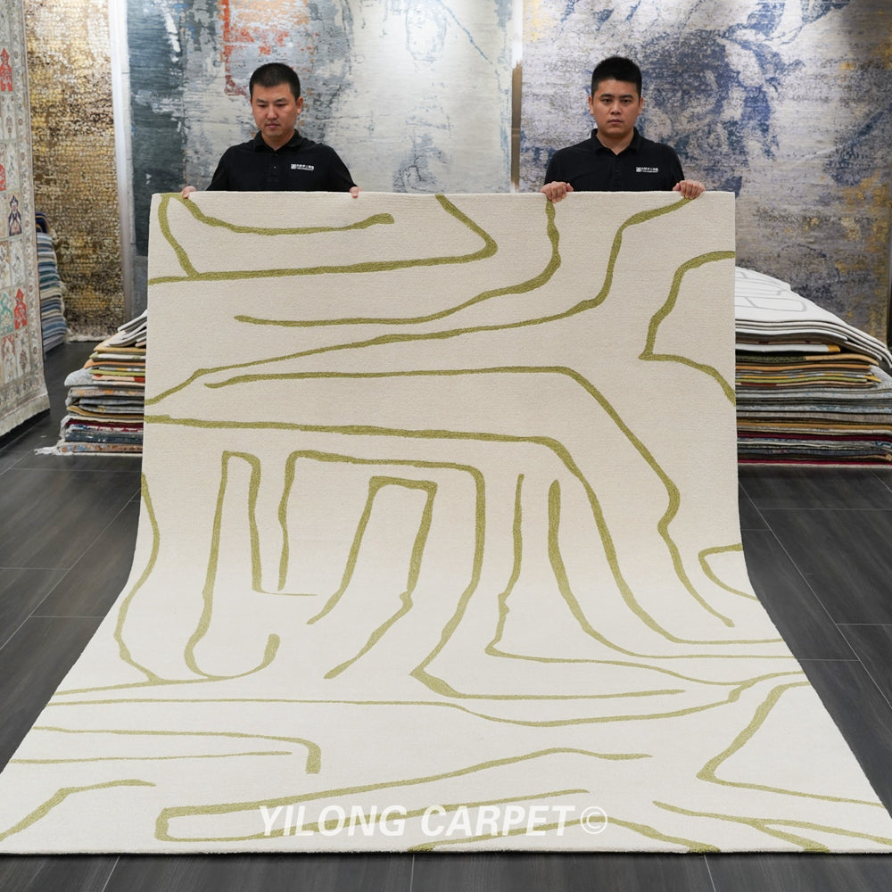 Hand Tufted Carpet Modern Wool Carpet 6.56x9.84ft
