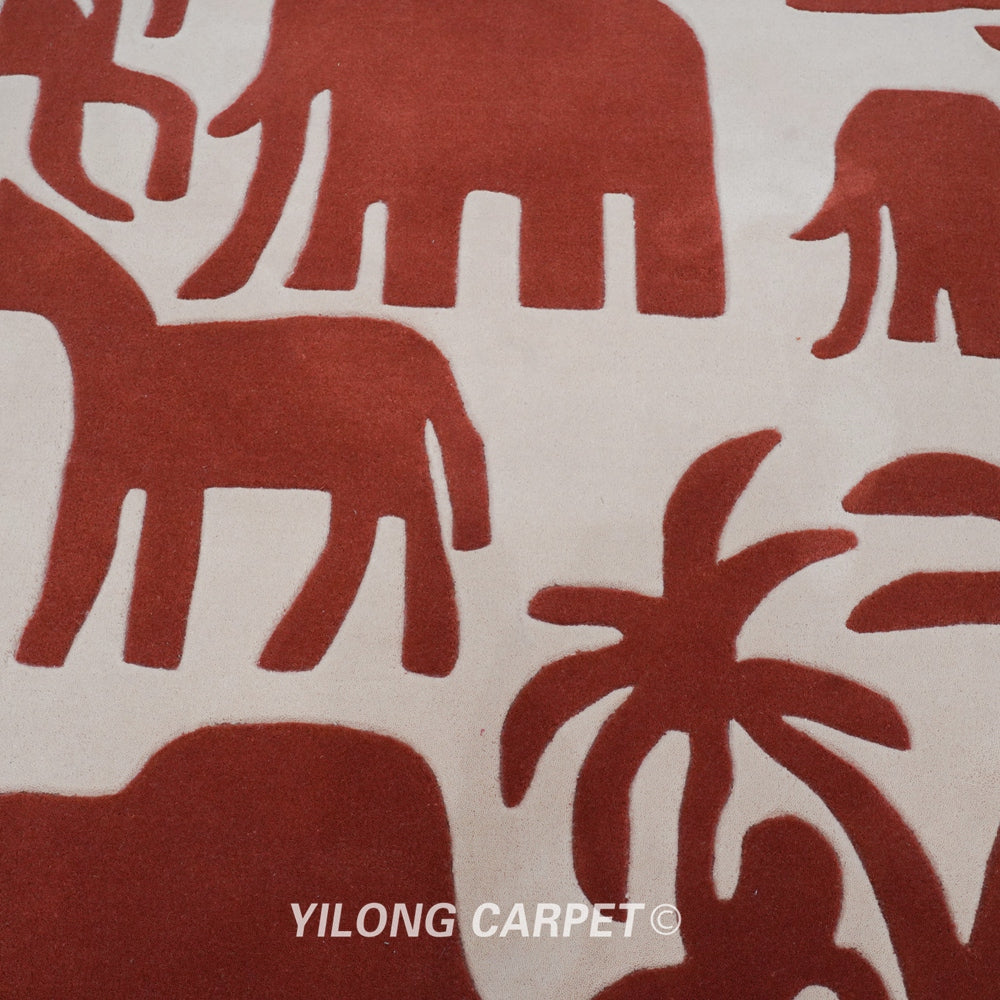 Hand Tufted Rug Wool Modern Animal Carpet 6.56x9.84ft