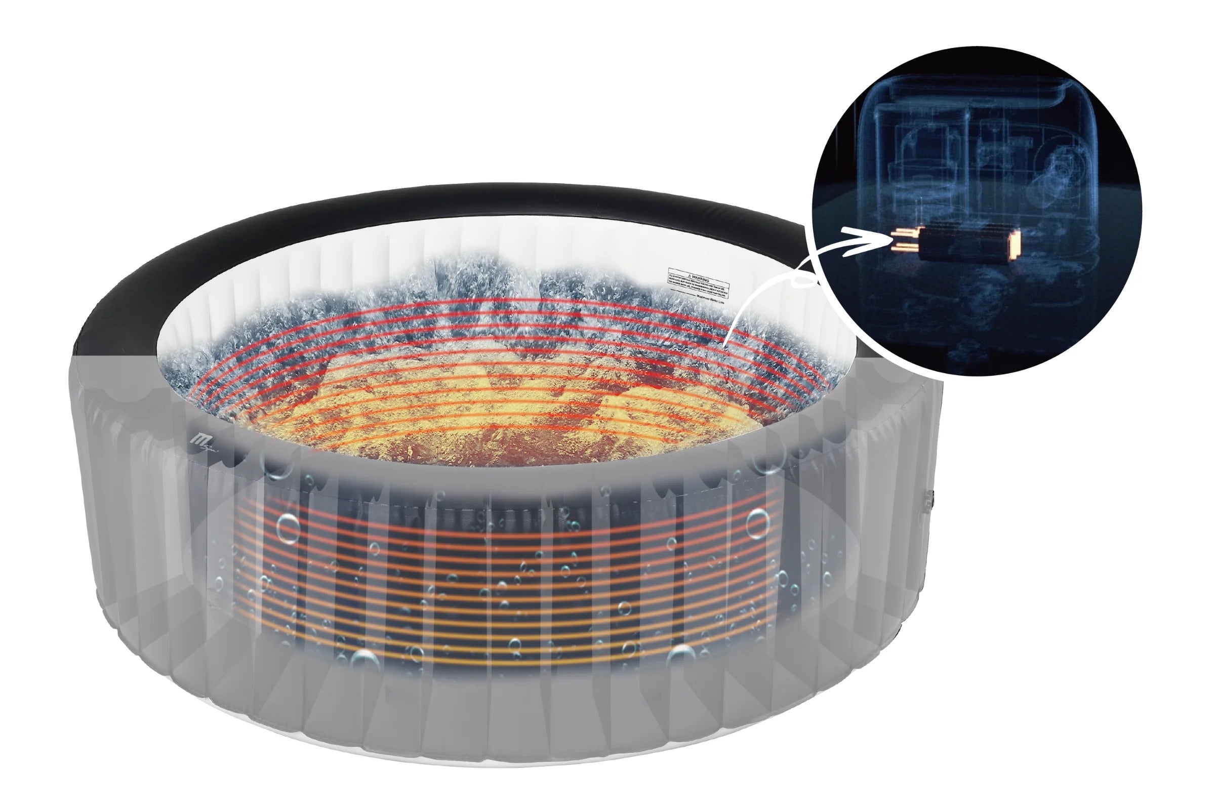 MSPA | AURORA | Urban Series | Inflatable Hot Tub & Spa | Light up the night | Upto 6 Person