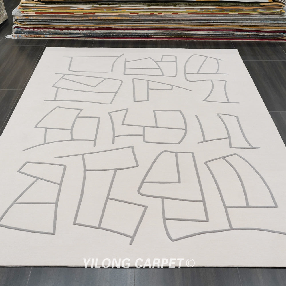 Hand Tufted Rug Wool Modern Abstract Pattern Carpet 6.56x9.84ft