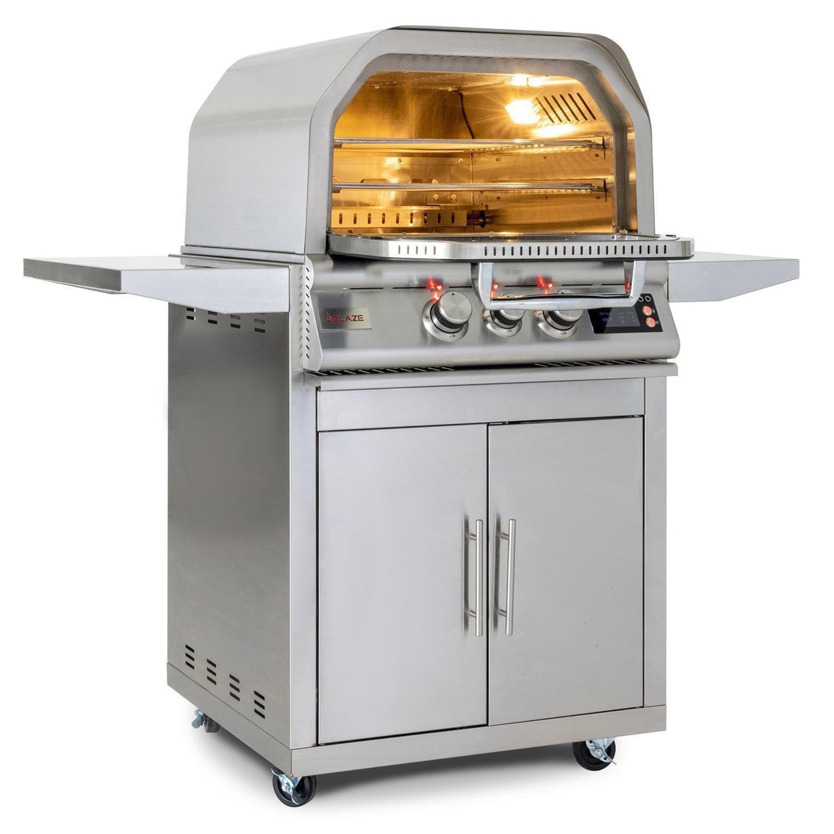 Blaze 26-Inch Freestanding Gas Outdoor Pizza Oven with Rotisserie & Cart