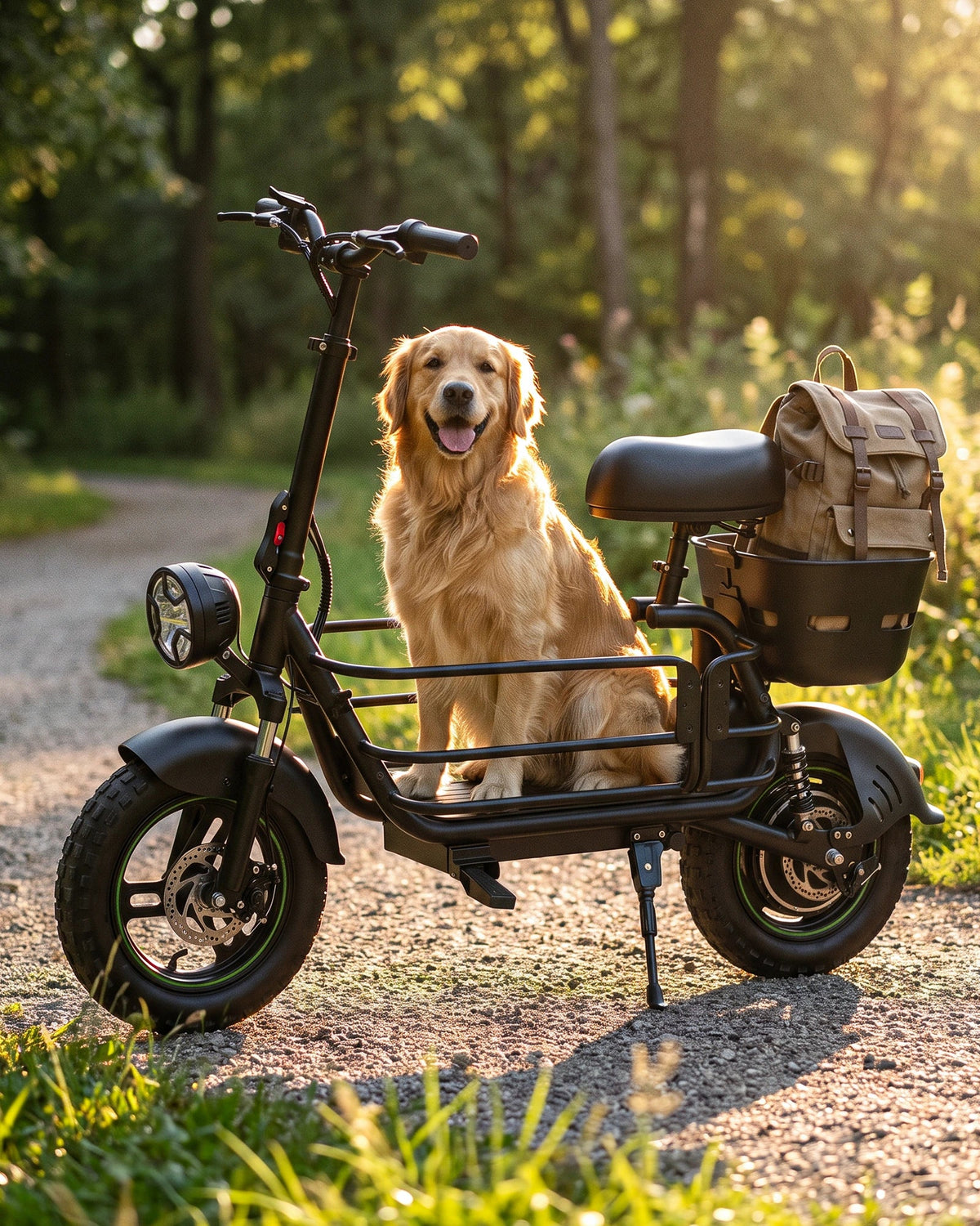 Gyroor C1Max 850W Electric Scooter with Seat, Dual Baskets & Pet Carrier (Pre-Order)