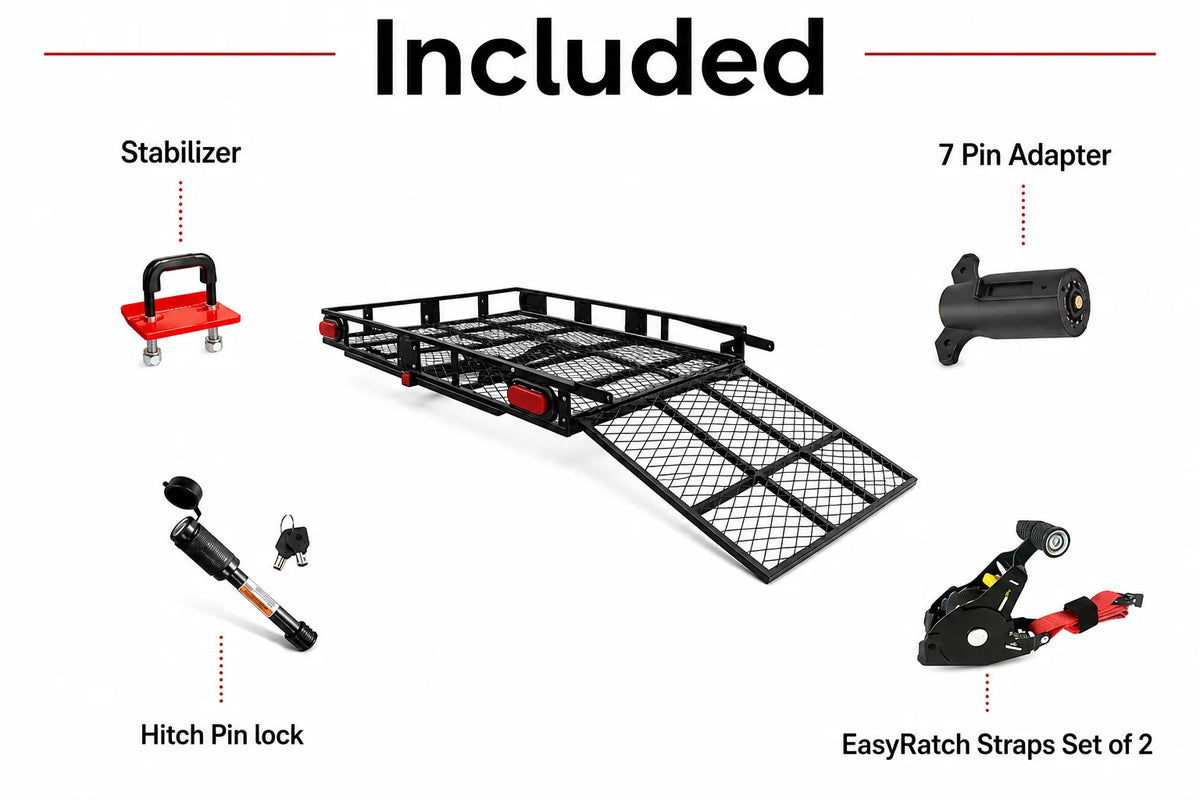 eTrike Hitch Rack - SD 32-65 | 250 lb Platform Carrier with Folding Ramp