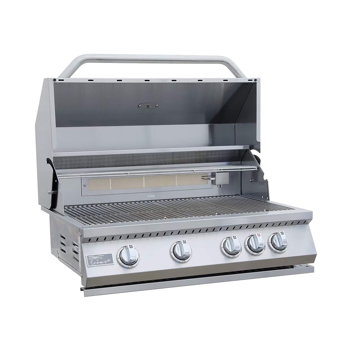 Baja 9FT BBQ Island with LEDs, Built-In BBQ and Refrigerator