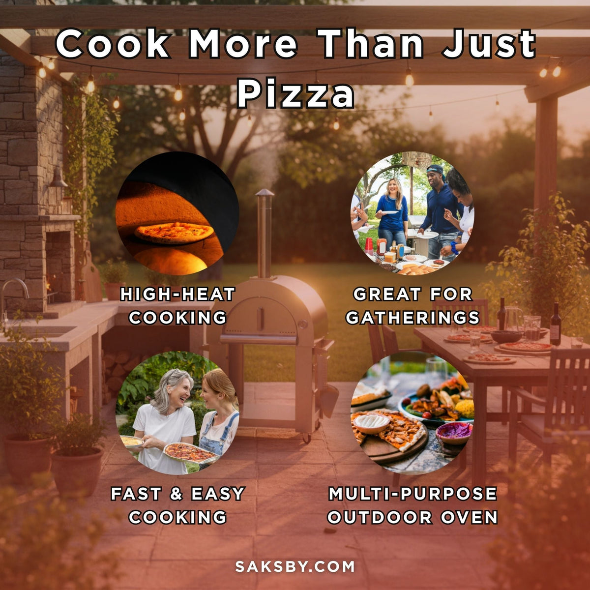 32-Inch Premium Stainless Steel Wood-Fired Pizza Oven