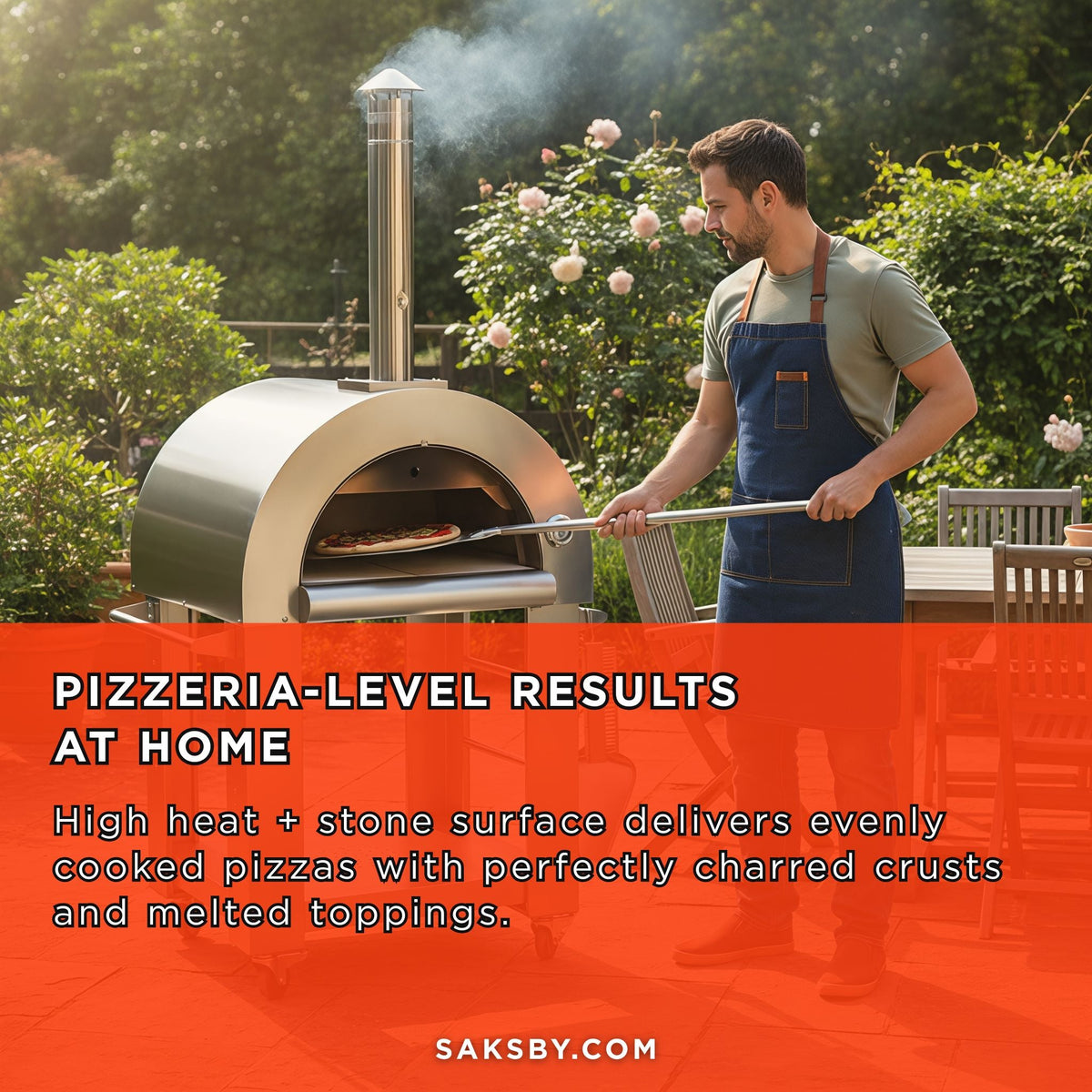 32-Inch Premium Stainless Steel Wood-Fired Pizza Oven