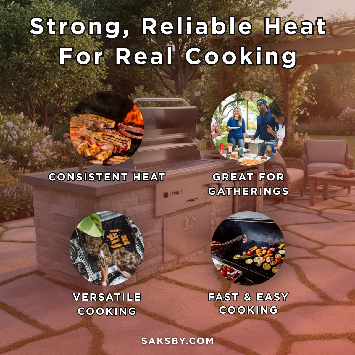 32-Inch Premium Built-In Charcoal Grill with 304 Stainless Steel and Adjustable Heat Tray