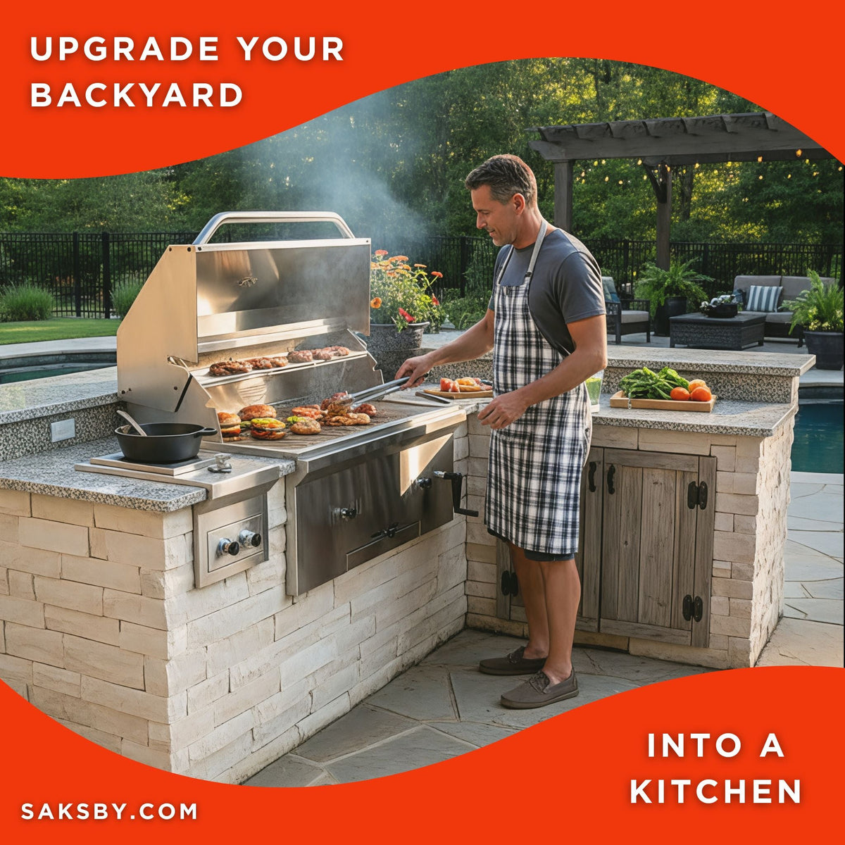 32-Inch Premium Built-In Charcoal Grill with 304 Stainless Steel and Adjustable Heat Tray