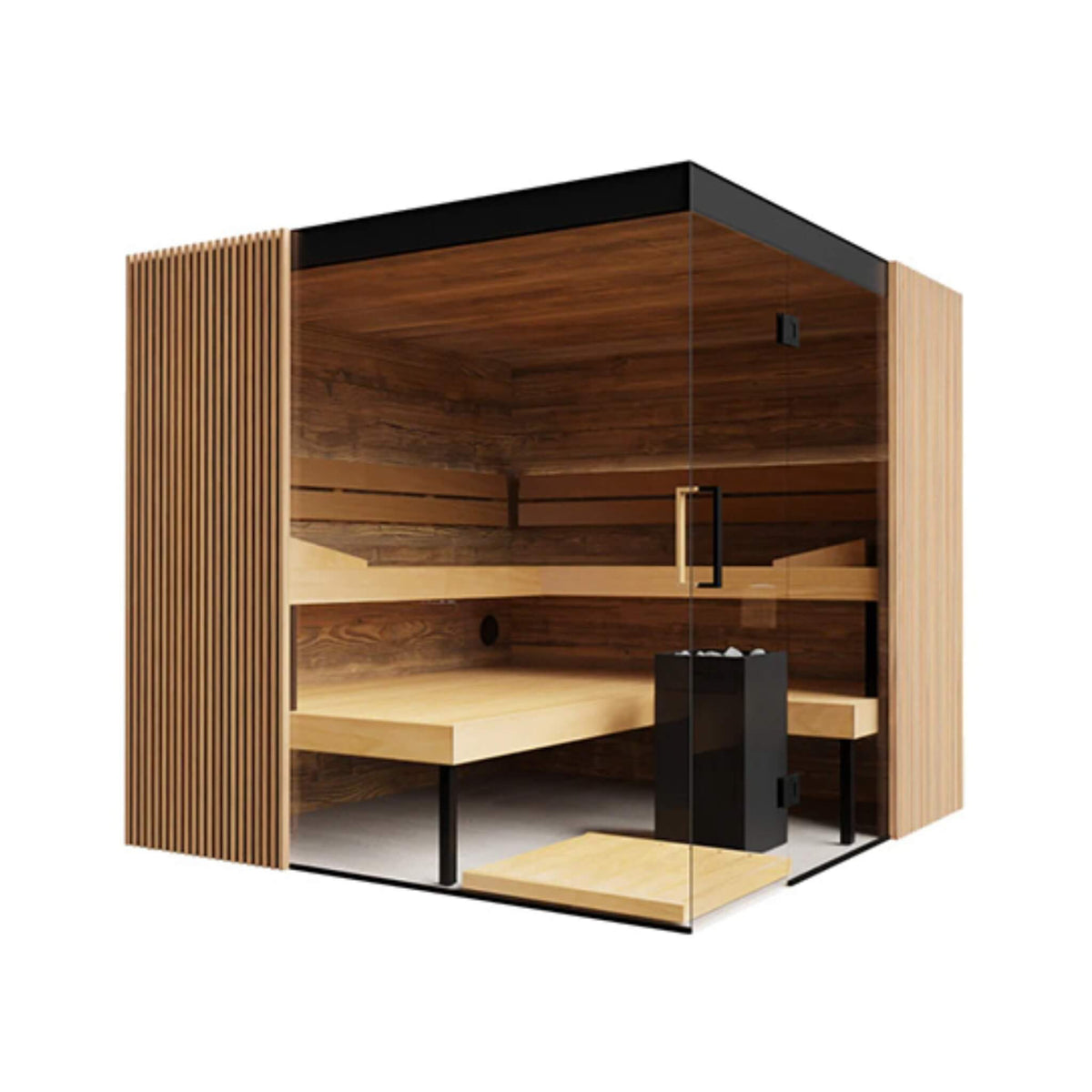 Aalto 4-Person Indoor Semi-Panoramic Glass Sauna Cabin