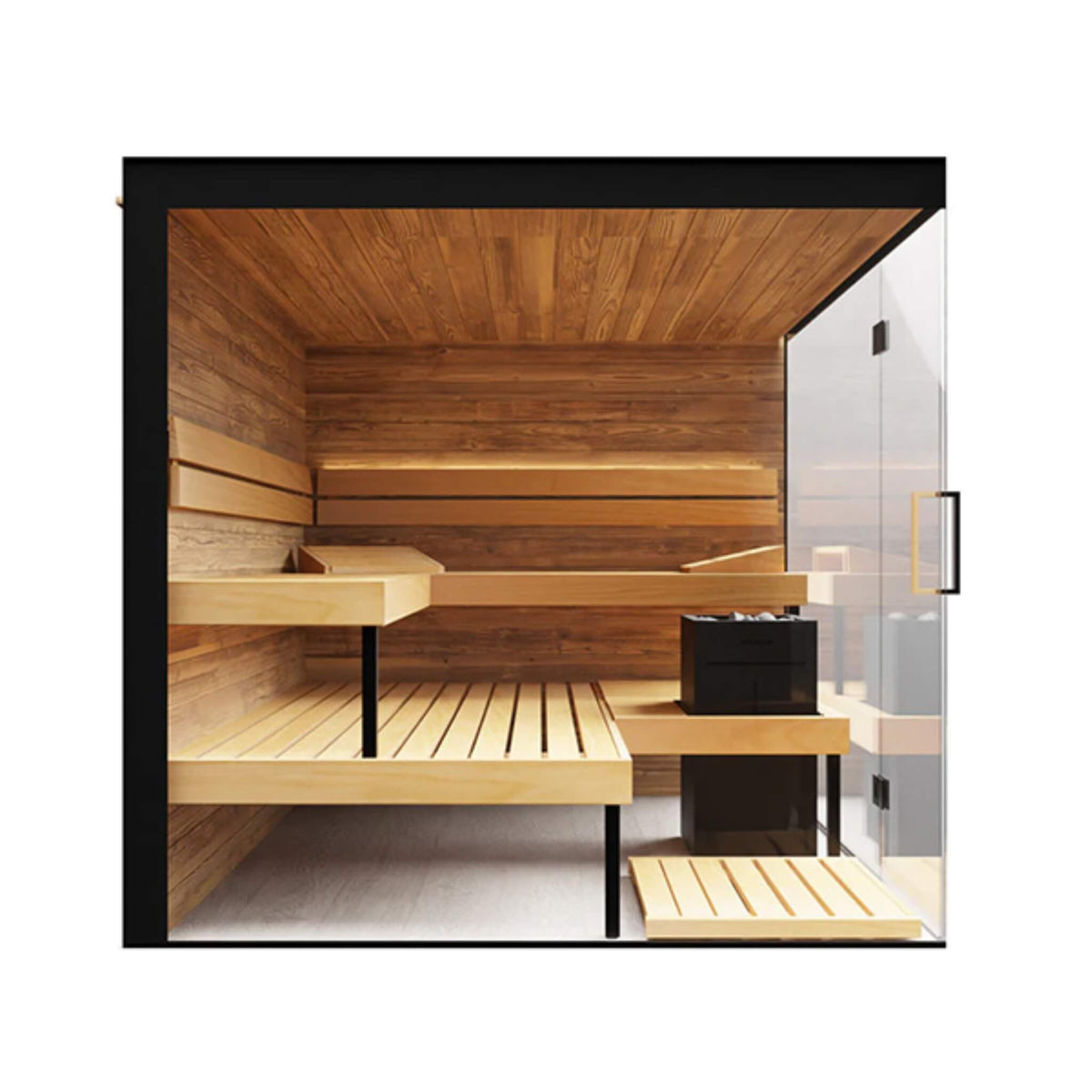 Lumaria 2-5 Person Indoor Glass Sauna Cabin