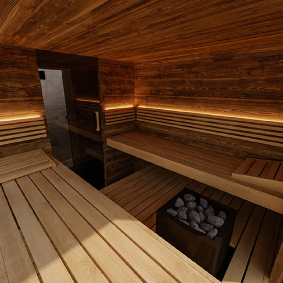 Ombra 5-Person Fully-Assembled Outdoor Sauna Cabin