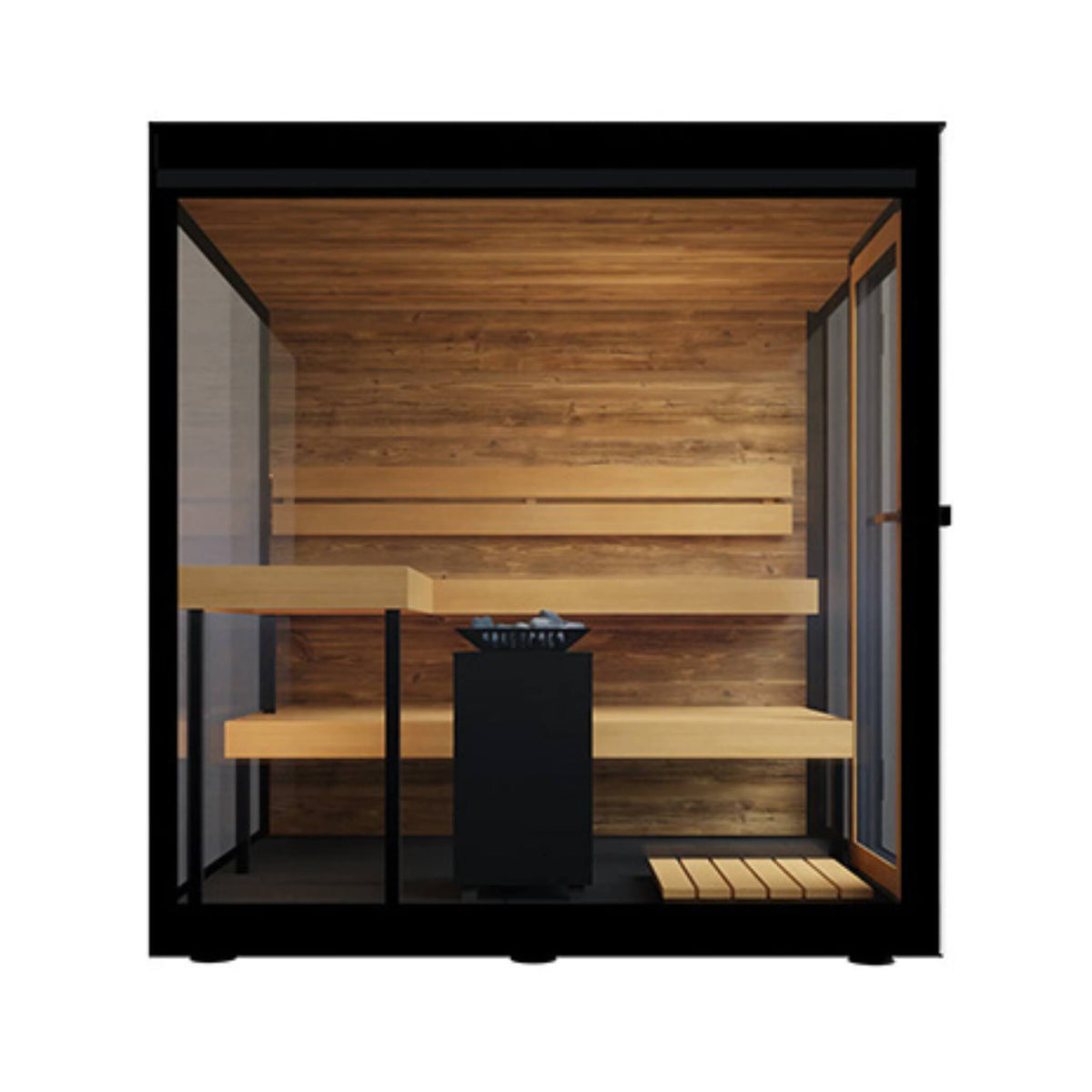Vue 4-Person Outdoor Mirrored Glass Sauna