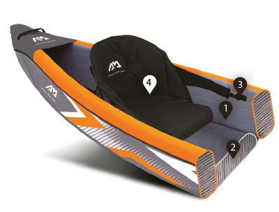 Aqua Marina TOMAHAWK AIR-C 15'8" Inflatable High Pressure Speed Kayak / Canoe