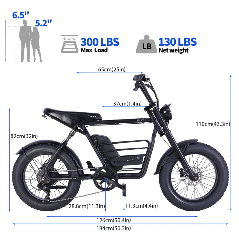 Tracer Verge 20"X4.0 Wheel 800W Fat Electric Motorbike