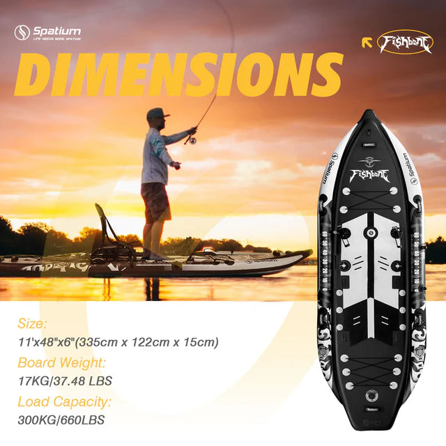 FishBone Basic Electric Drive Set – Inflatable Fishing Board with IFUNGOO Y2B1 Motor