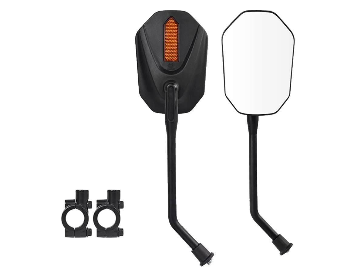LLAMA Trike Rearview Mirror Set - Wide View Handlebar Mount Side Mirrors with Reflectors