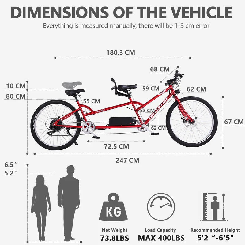 Tandem Electric Bicycle Raiatea 500W
