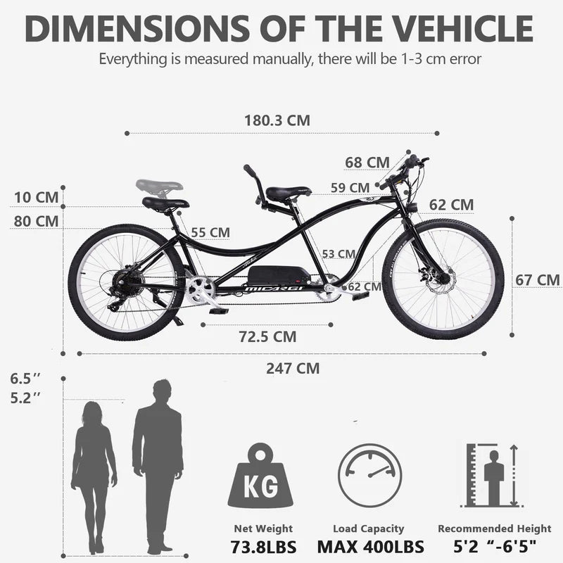Tandem electric bike Aloha 500W