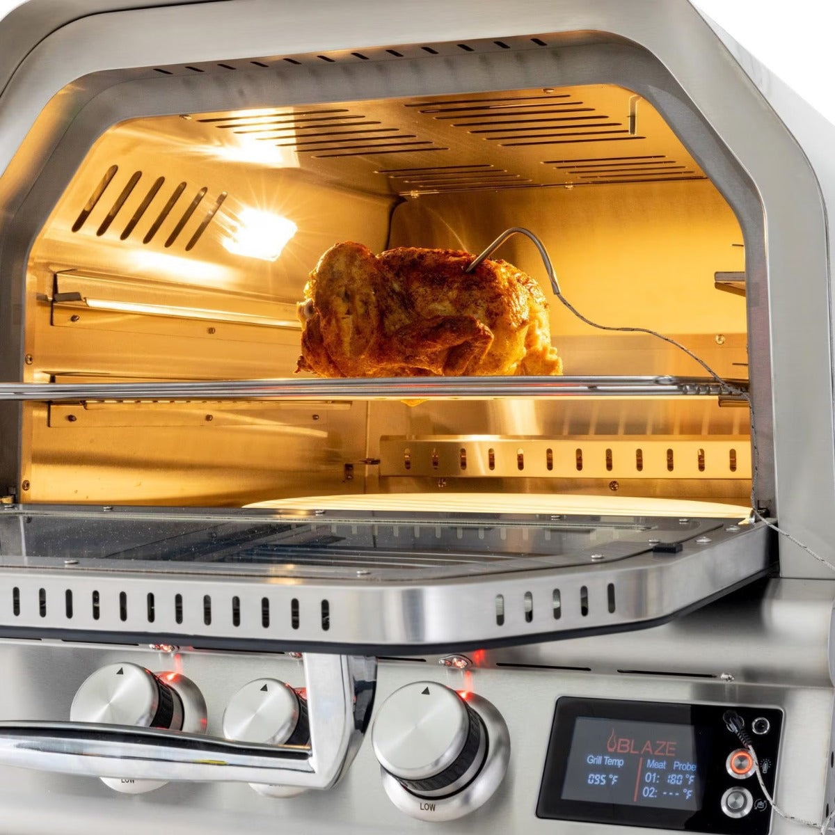 Blaze 26-Inch Built-In Gas Outdoor Pizza Oven with Rotisserie