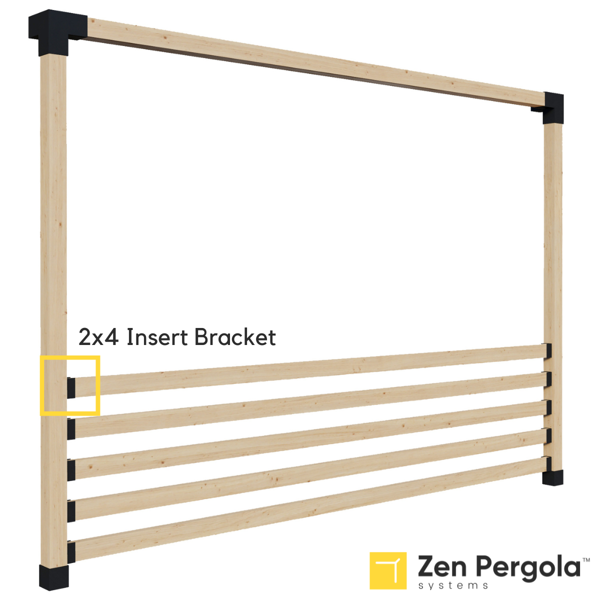 Pergola Insert Bracket (for 2x4 Wood Slats)