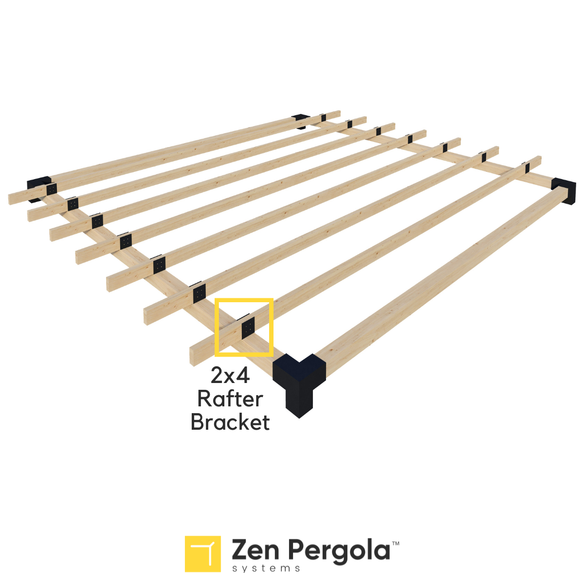 Pergola Roof Rafter Bracket (for 2x4 Wood Slats)