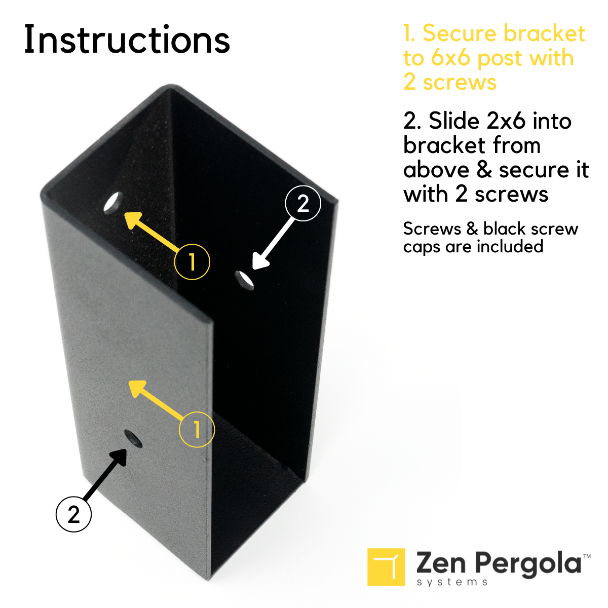 Pergola Insert Bracket (for 2x6 Wood Slats)