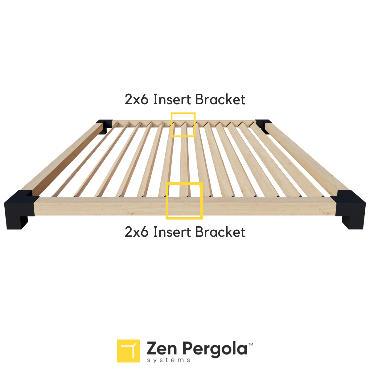 Pergola Insert Bracket (for 2x6 Wood Slats)