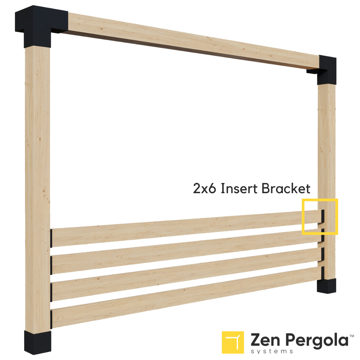 Pergola Insert Bracket (for 2x6 Wood Slats)