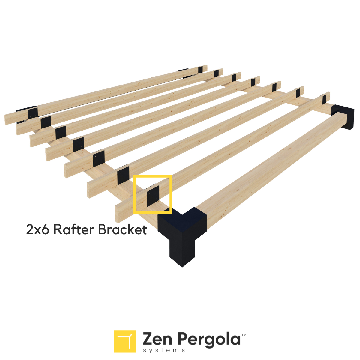 Pergola Roof Rafter Bracket (for 2x6 Wood Slats)
