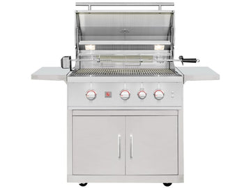 Summerset TRL Pro 32-Inch 3 Burner Freestanding Gas Grill With Rear Infrared Burner and Rotisserie Kit