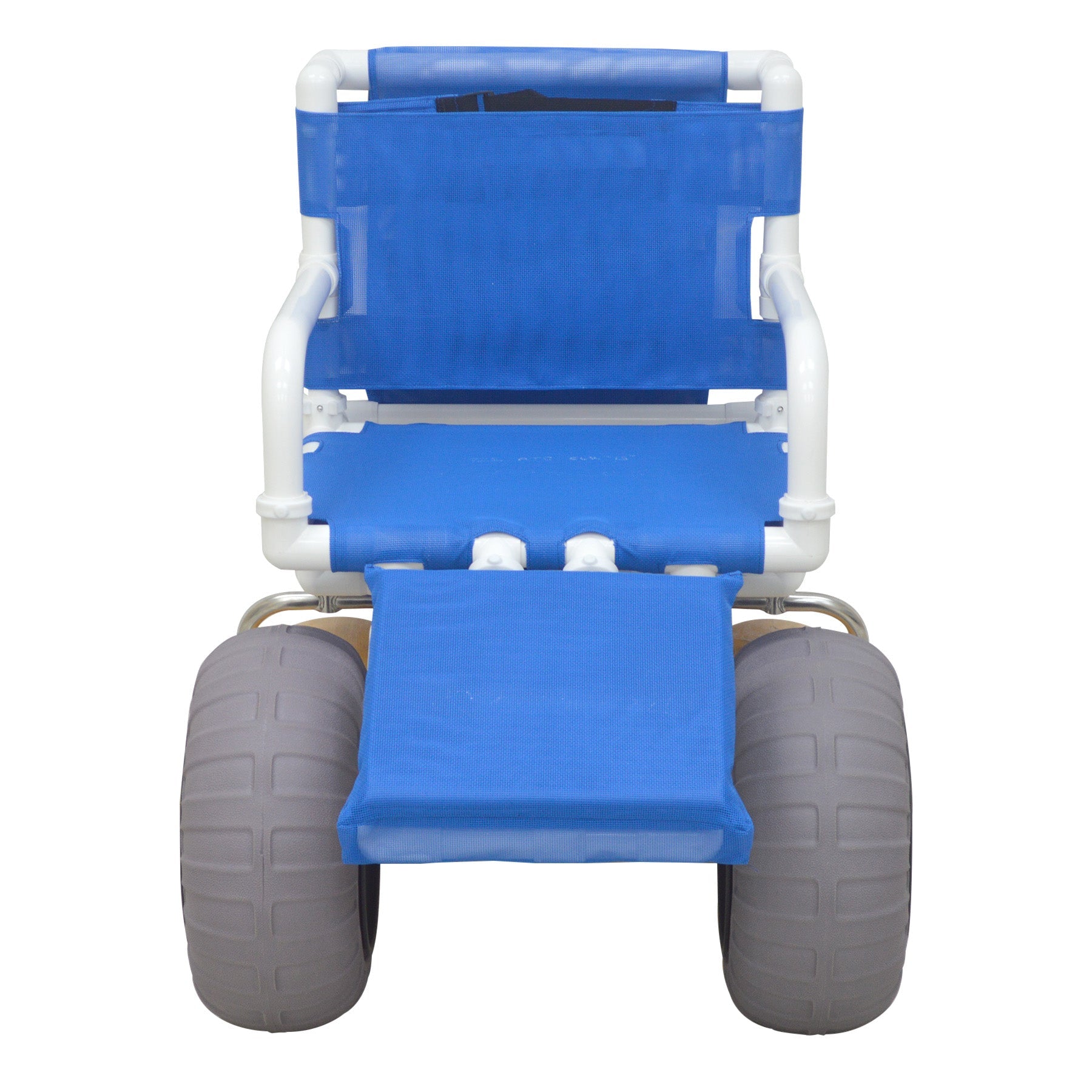 MJM International 722-ATC-ELR-YW-GRW-KD All Terrain Beach Wheelchair Heavy Duty Wheels Non-Corrosive Plastic Bearings, 2 Swivel And 2 Rigid Wheels, Padded Cushion Seat, User-Friendly Elevating Leg Rest