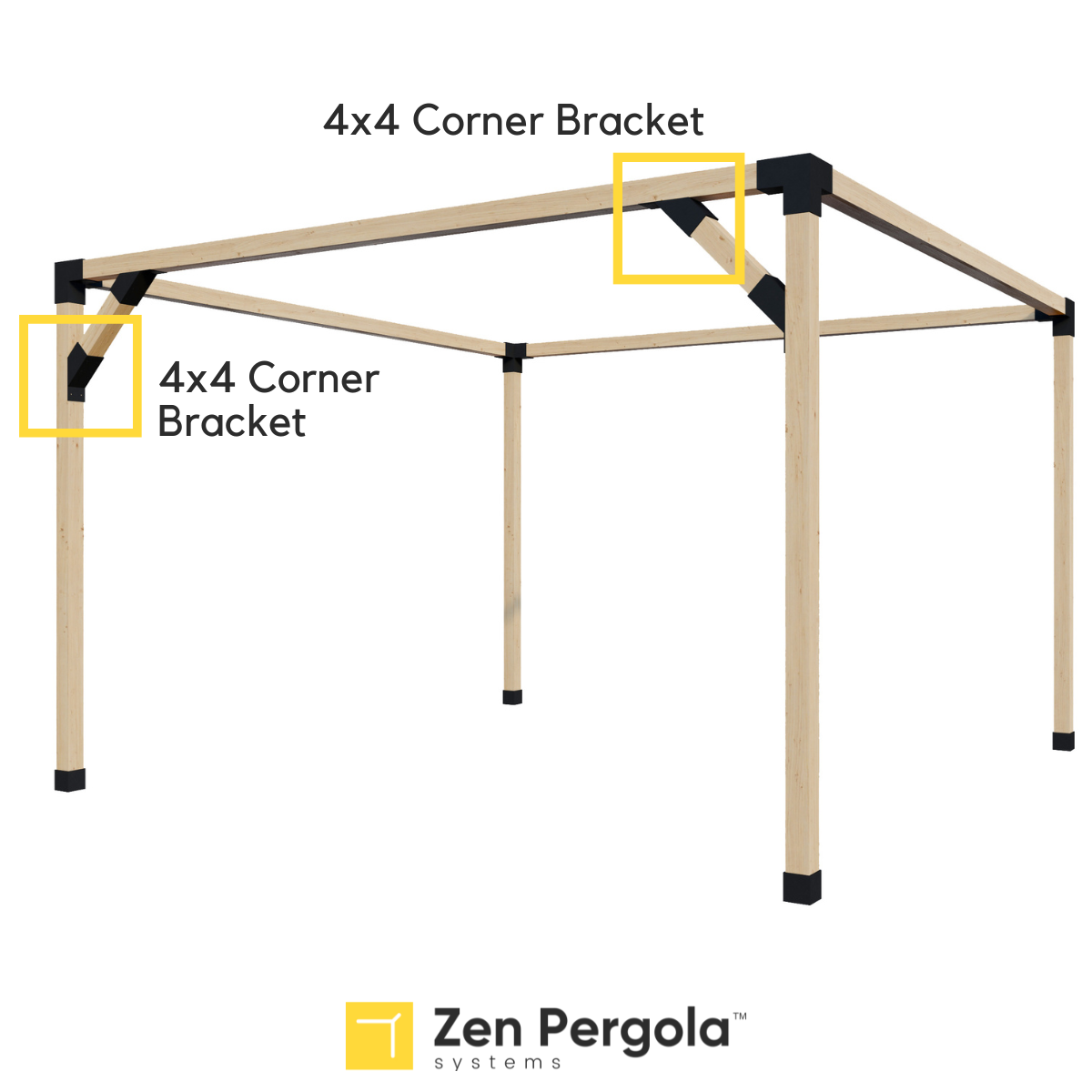 Pergola Support Bracket (for 4x4 Wood Posts)