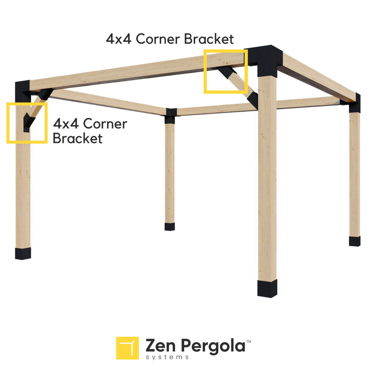 Pergola Support Bracket (for 4x4 Wood Posts)