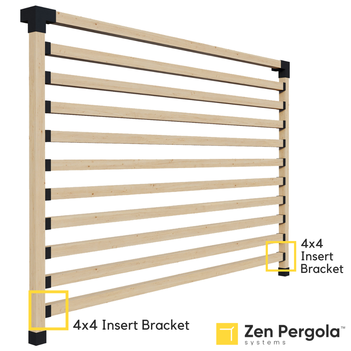 Pergola Insert Bracket (for 4x4 Wood Posts)
