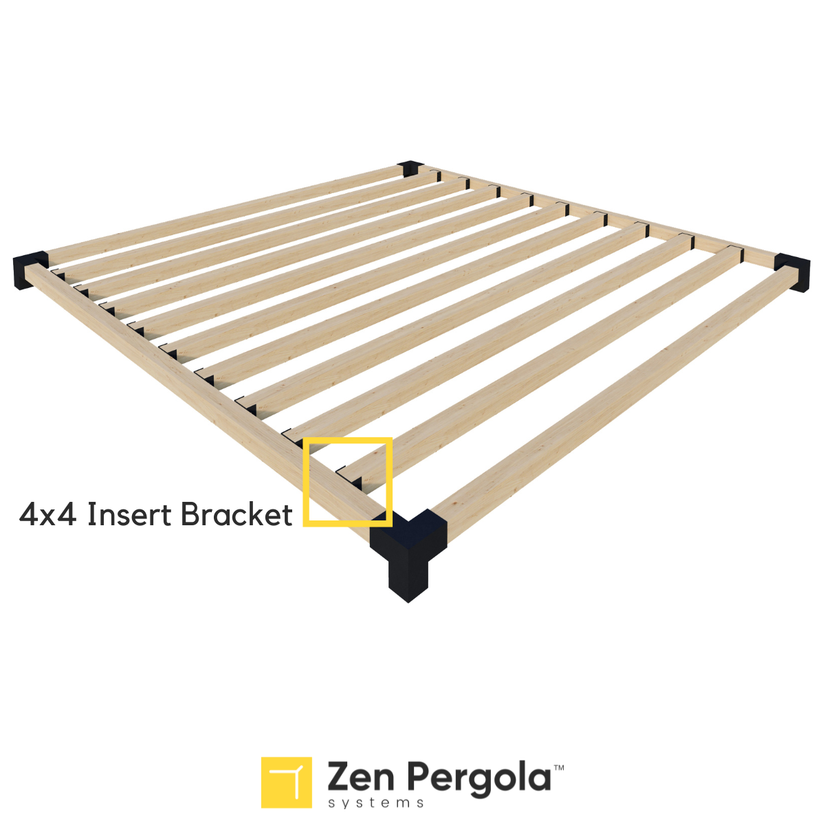 Pergola Insert Bracket (for 4x4 Wood Posts)