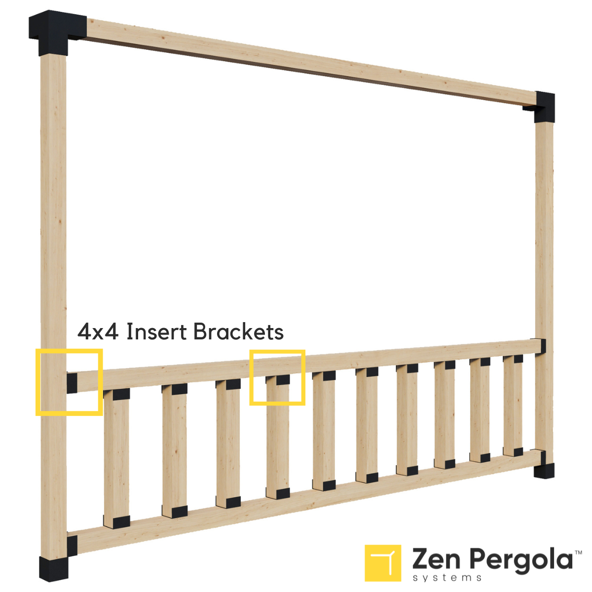 Pergola Insert Bracket (for 4x4 Wood Posts)